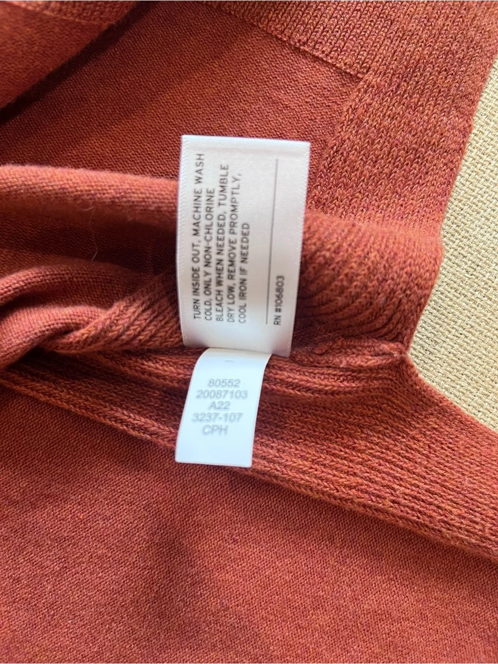 Duluth Trading Co Women’s V‑Neck Sweater in Burnt Orange